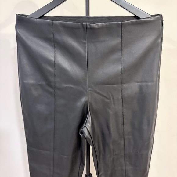 Ann Taylor Chic Polished Faux Leather Pants Leggings Modern Edgy Versatile Large - Picture 2 of 9